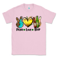 Bubblegum Pink peace love beer Classic Tee - AdoDesignShop