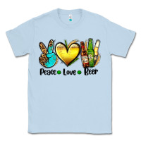 Dusty Blue peace love beer Classic Tee - AdoDesignShop