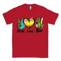 Red peace love beer Classic Tee - AdoDesignShop