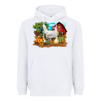 White Fall Chicken Heavyweight Hoodie - LillyAllenDesigns