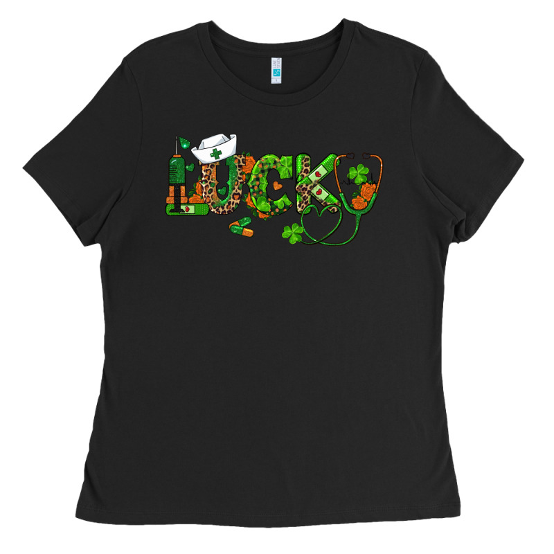 St Patricks Day Lucky Nurse Ladies Tee by RanaPortraitStore | Teevron