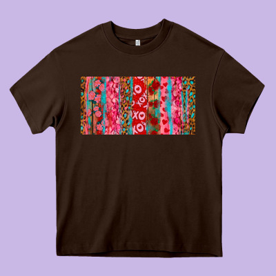 Heavy Core Tee Love brushstrokes xoxo leopard and turquoise