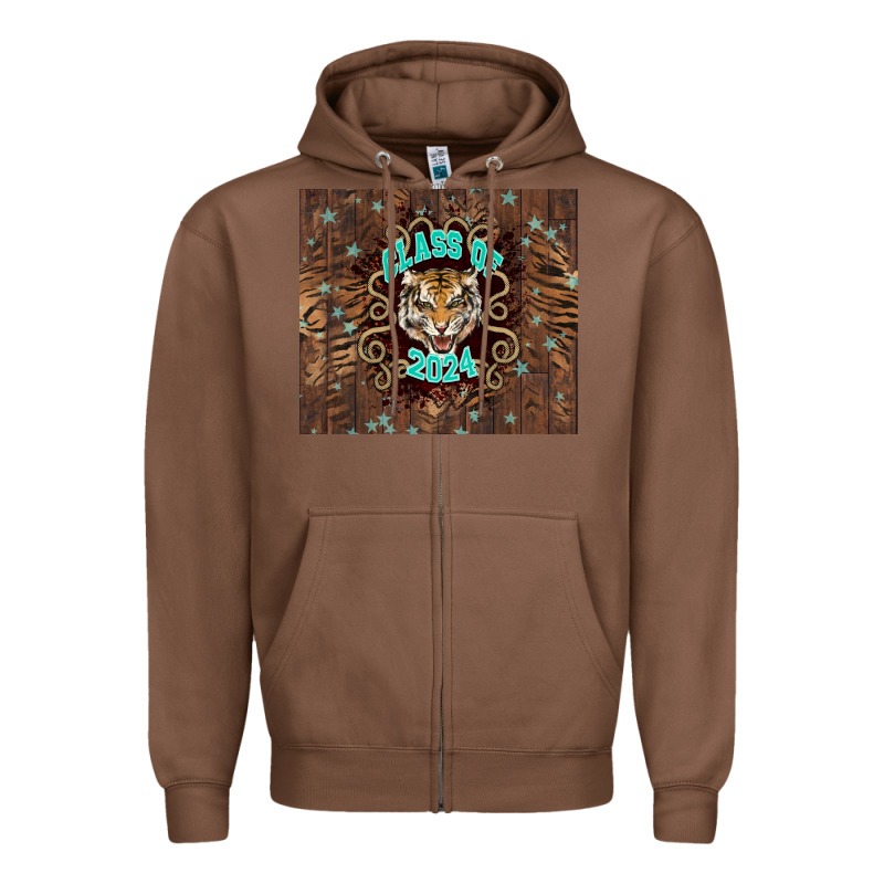Class Of 2024 Tiger Zipper Hoodie by NancyCooperArtShop | Teevron