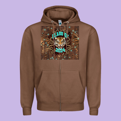 Class Of 2024 Tiger Zipper Hoodie Designed By Nancycooperartshop
