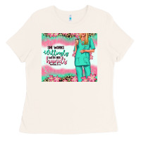 Bone she works willingly with her hands blonde nurse Ladies Tee - RanaPortraitStore