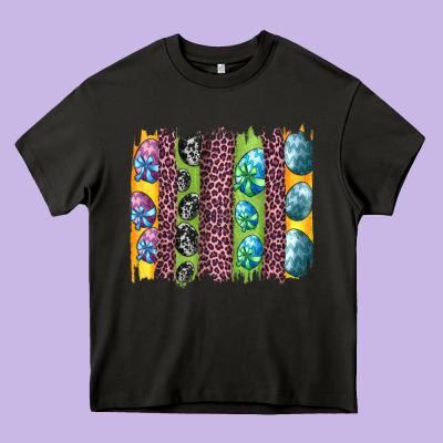 Easter Eggs And Leopard Brushstrokes Heavy Core Tee Designed By Artiststas