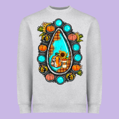 Gemstone Pumpkin Fall Heavyweight Sweatshirt Designed By Jahusdesignshop