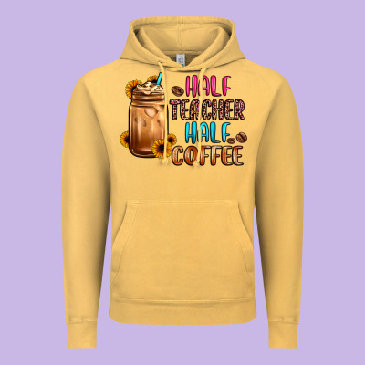 Half Teacher Half Coffee Vintage Hoodie Designed By Jahusdesignshop