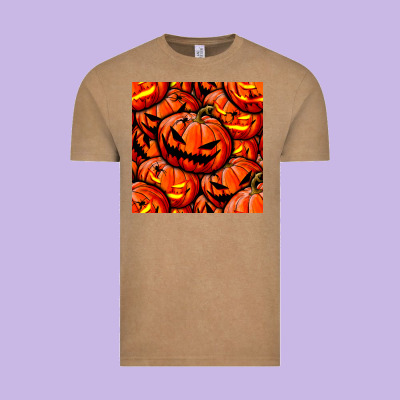 Halloween Pumpkin Seamless Pattern Vintage Tee Designed By Bundleandbundleshop