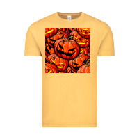 Vintage Mustard halloween pumpkin seamless pattern Vintage Tee - BundleAndBundleShop