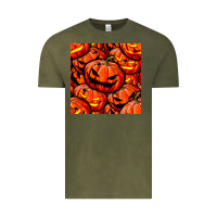 Vintage Olive halloween pumpkin seamless pattern Vintage Tee - BundleAndBundleShop