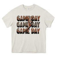 Cream game day game day football lightning bolt Heavy Core Tee - Zillion Design Studio