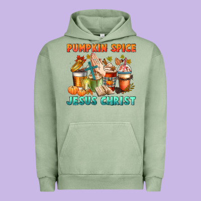 Pumpkin Spice And Jesus Christ Urban Hoodie Designed By Cowgirlartshop