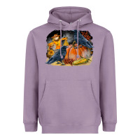 Lavender Fall Background With Crow Heavyweight Hoodie - LillyAllenDesigns