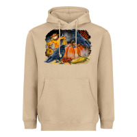 Mushroom Fall Background With Crow Heavyweight Hoodie - LillyAllenDesigns