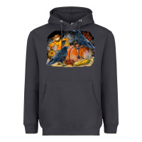 Smoke Fall Background With Crow Heavyweight Hoodie - LillyAllenDesigns