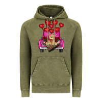 Vintage Olive valentines day tedybear truck Vintage Hoodie - RanaPortraitStore