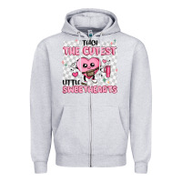 Heather Grey i teach the cutest little sweethearts Zipper Hoodie - MaliasSmallBusiness
