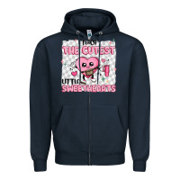 Navy i teach the cutest little sweethearts Zipper Hoodie - MaliasSmallBusiness