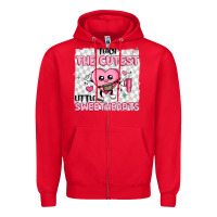 Red i teach the cutest little sweethearts Zipper Hoodie - MaliasSmallBusiness