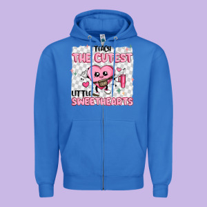 I Teach The Cutest Little Sweethearts Zipper Hoodie Designed By Maliassmallbusiness