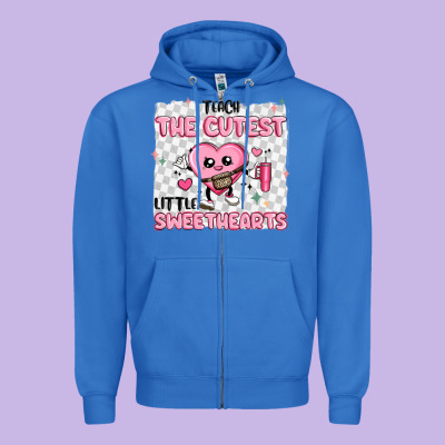 I Teach The Cutest Little Sweethearts Zipper Hoodie Designed By Maliassmallbusiness