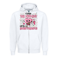 White i teach the cutest little sweethearts Zipper Hoodie - MaliasSmallBusiness