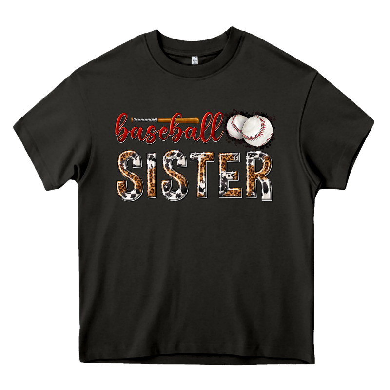Baseball Sister With Leopard Heavy Core Tee by texasbilliewilder | Teevron