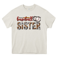 Cream baseball sister with leopard Heavy Core Tee - texasbilliewilder