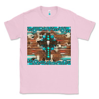 Bubblegum Pink gemstone and cross with cowhide Classic Tee - Artiststas