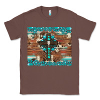 Chestnut gemstone and cross with cowhide Classic Tee - Artiststas