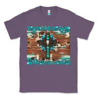Lavender gemstone and cross with cowhide Classic Tee - Artiststas