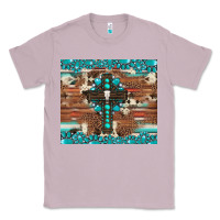 Lilac gemstone and cross with cowhide Classic Tee - Artiststas