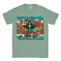 Sage gemstone and cross with cowhide Classic Tee - Artiststas