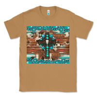 Toasted Coconut gemstone and cross with cowhide Classic Tee - Artiststas