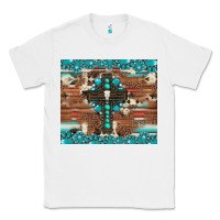 White gemstone and cross with cowhide Classic Tee - Artiststas