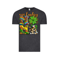Vintage Black one lucky mama Vintage Tee - AdoDesignShop