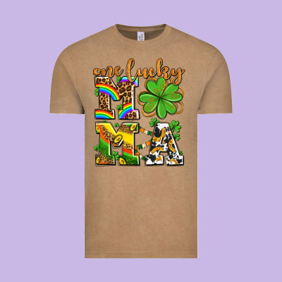 One Lucky Mama Vintage Tee Designed By Adodesignshop