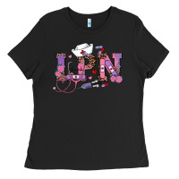 Black valentines day lpn Ladies Tee - RanaPortraitStore
