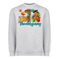 Heather Grey my first thanksgiving with turkey Heavyweight Sweatshirt - AdoDesignShop