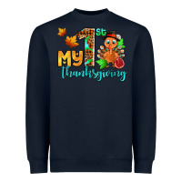 Navy my first thanksgiving with turkey Heavyweight Sweatshirt - AdoDesignShop