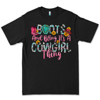 Black boots and bling it s a cowgirl thing Premium Tee - Zillion Design Studio
