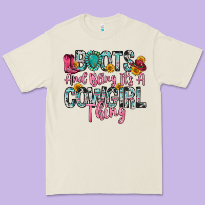 Boots And Bling It S A Cowgirl Thing Premium Tee Designed By Zillion Design Studio