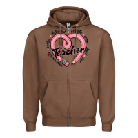 Chestnut valentine's day pencil heart teacher quotes Zipper Hoodie - MaliasSmallBusiness