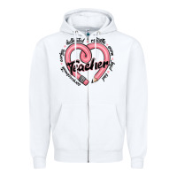 Valentine's Day Pencil Heart Teacher Quotes Zipper Hoodie | Teevron