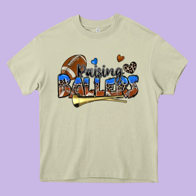 Raising Ballers Football Heavy Core Tee Designed By Zillion Design Studio