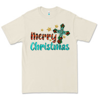 Merry Christmas Turquoise Gemstones Cross Premium Tee | Teevron
