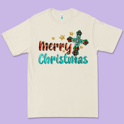 Merry Christmas Turquoise Gemstones Cross Premium Tee Designed By Barkaloodesign