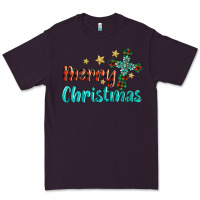 Plum merry christmas turquoise gemstones cross Premium Tee - BarkalooDesign