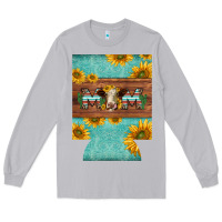 Moon Dust mom hereford cattle sunflowers on tooled leather regular can cooler Long Sleeve Tee - BarkalooDesign